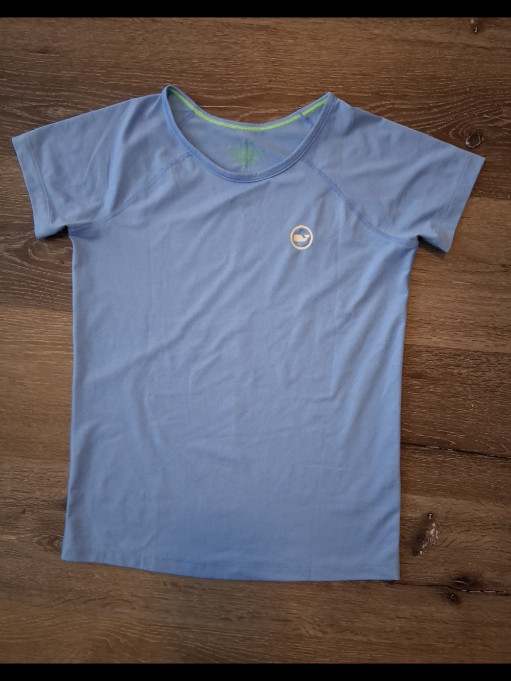 Vineyard Vines Performance Girls 14 Large Light Blue Short Sleeve Kids Tee